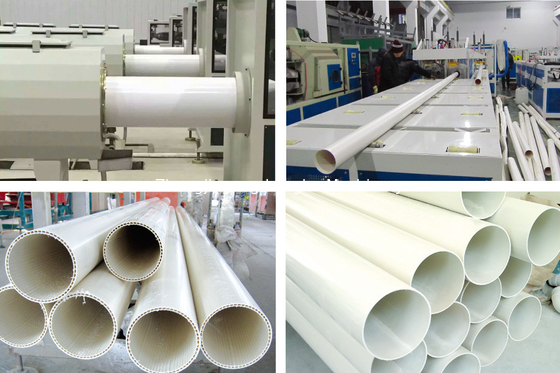 Diâmetro do tubo 75-250 PVC/UPVC/CPVC de plástico Linha de extrusão de tubos de conduta de eletricidade com inversor ABB
