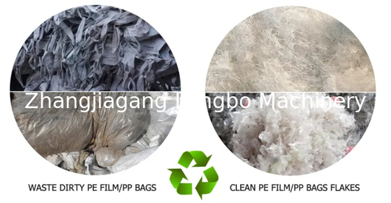 Desperdice o filme plástico/sacos dos PP do PE que recicla a máquina 380V 14mm