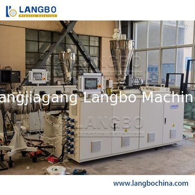 Tubo do PVC que faz a máquina, extrusora da tubulação do PVC, extrusora de parafuso gêmea cônica