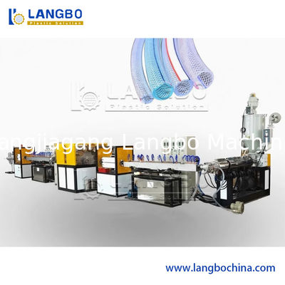 Máquina extrusora para fabricação de mangueira de tubo reforçado trançado de fibra de jardim de PVC macio