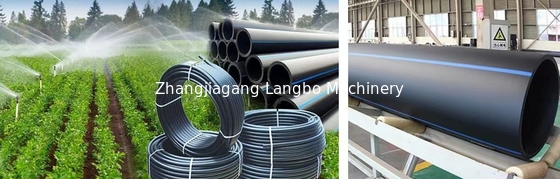 Linha de extrusão de tubos HDPE PE de alta capacidade de 355-800 mm de diâmetro com caixa de engrenagens integrada