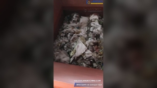 Trituração de saco tecido com triturador de eixo duplo