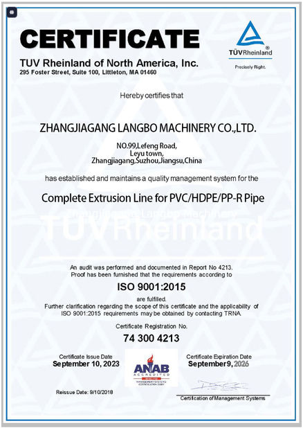 China Zhangjiagang Langbo Machinery Co. Ltd. Certificações